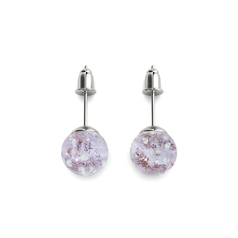 Lilac | .925 Sterling Silver | Firefly Glass Stud Earrings